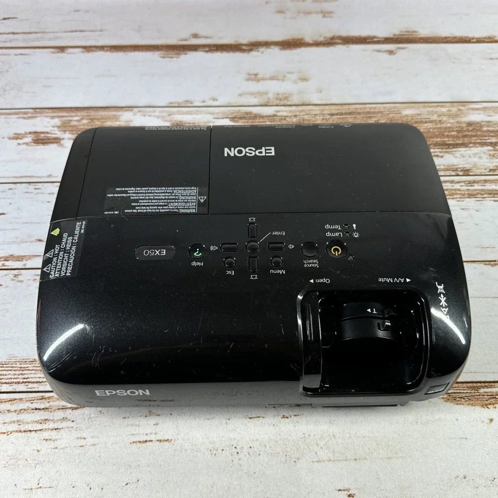 Epson H284A EX50 Multimedia 3LCD Projector BLK No Power Cord Used